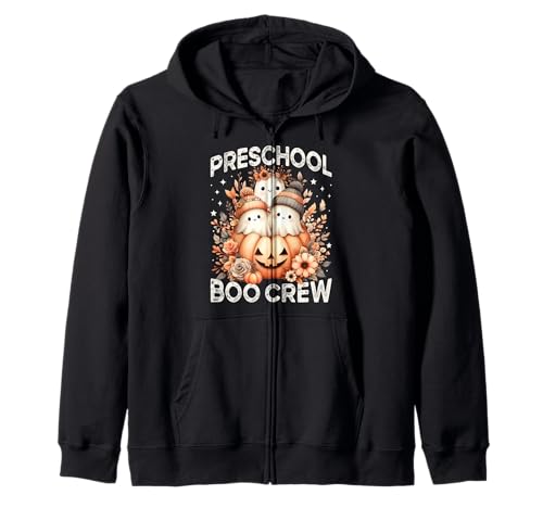 Boo Crew Vorschullehrer Wildblume Halloween Geist Frauen Kapuzenjacke von Preschool Teacher Kids Fall Halloween Floral Ghost