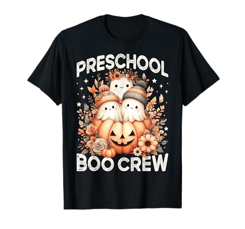 Boo Crew Vorschullehrer Wildblume Halloween Geist Frauen T-Shirt Boo Crew Vorschullehrer Wildblume Halloween Geist Frauen T-Shirt von Preschool Teacher Kids Fall Halloween Floral Ghost