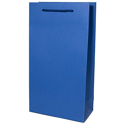 10 x PresentFill® Flaschentüten Flaschenverpackung Flaschentasche Tragetasche Geschenktasche Saphir Blau für 2 Flaschen 100% Recycling Kraftpapier von Present Fill