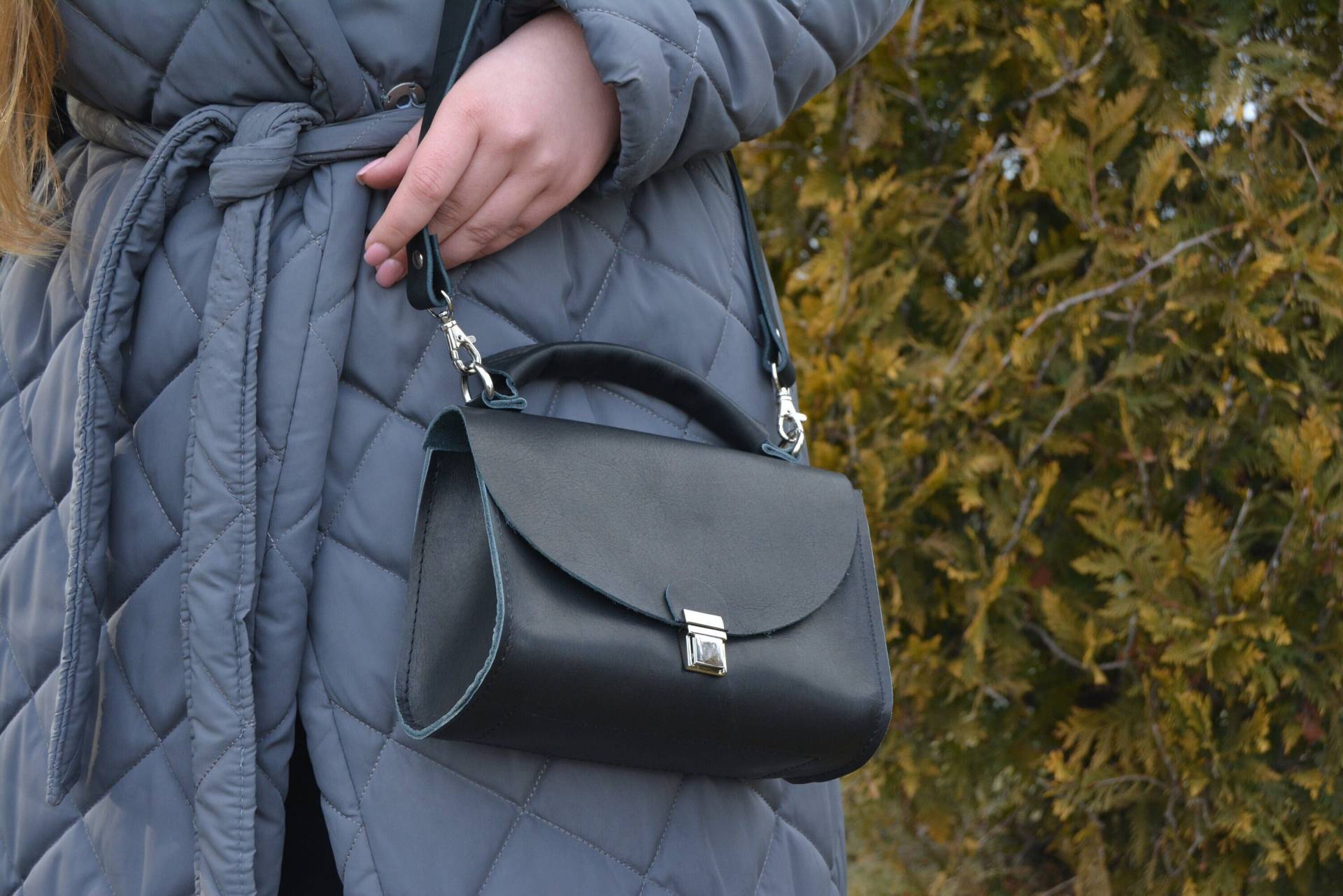 Schwarze Leder Crossbody Tasche Für Frau, Handgemachte Niedliche Ledertasche, Lederhandtaschen, Personalisierte Ein Geschenk, Geschenk Sie von PresentIdeaSirens