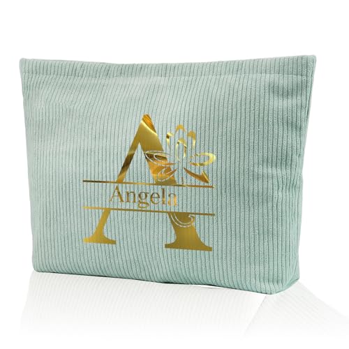 Kosmetiktasche für Damen Personalisierte Kosmetiktasche mit Namen Geburtstag Blumen Kosmetiktasche Toilettentasche Reisetaschen Make-up Taschen (#1) von Presentimental