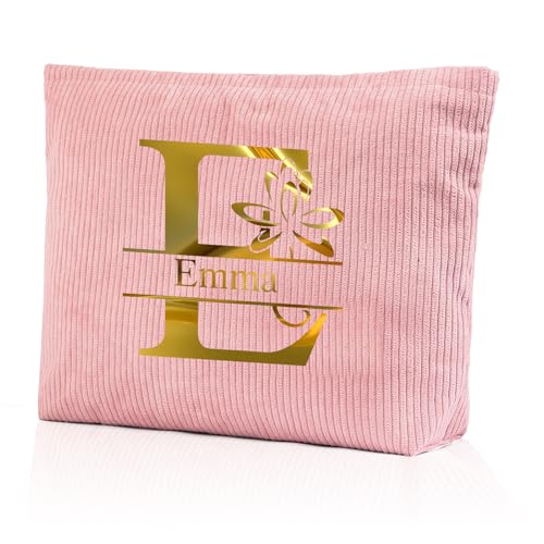 Kosmetiktasche für Damen Personalisierte Kosmetiktasche mit Namen Geburtstag Blumen Kosmetiktasche Toilettentasche Reisetaschen Make-up Taschen (#3) von Presentimental