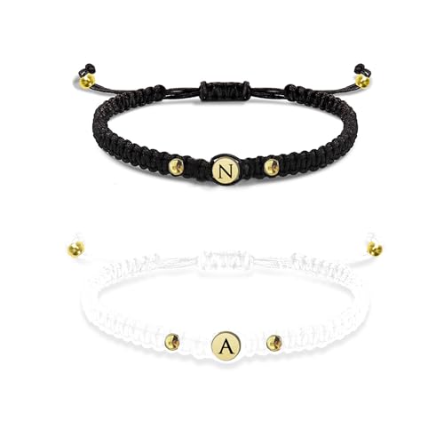 Personalisierte Armbänder für Paare Initialen Armband Valentinstag Geschenke für Paare (1 set) von Presentimental