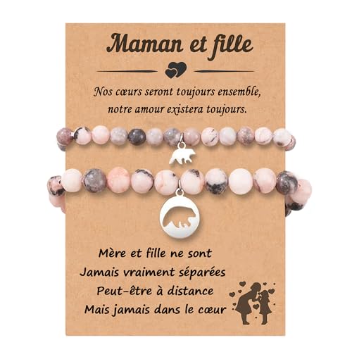 Presentimental Mutter Tochter Armband Freundschaftsarmband Schulkind Armband für Mama Tochter Mädchen Schmuck Muttertagsgeschenk (Bär) von Presentimental