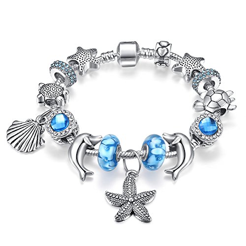 Armband Mädchen,Presentski Charme Armband mit Ozean-Reihe Valentinstag-Geschenk-blaue Farbe von Presentski