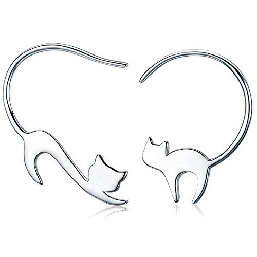 Presentski Damen Ohrringe 925 Sterling Silber mit Katze von Presentski