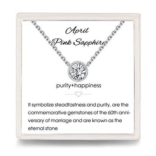 Presentski Moissanite Kette 12 Monate Geburtsstein Halskette April Edelstein Kette Damen von Presentski