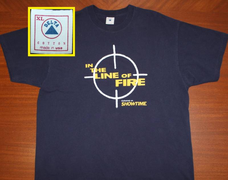 In Die Linie Des Feuers Showtime Vintage T-Shirt Xl/Xxl Marineblau 90Er Jahre 1994 John Malkovich Clint Eastwood In Die Linie Des Feuers Showtime Vintage T-Shirt Xl/Xxl Marineblau 90Er Jahre 1994 John Malkovich Clint Eastwood von PreserveVintage