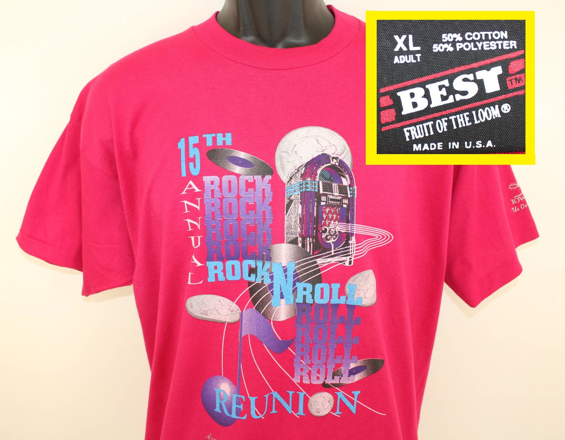 Iowa State Fair Rock " N Roll Wiedersehen Jahrgang T-Shirt Xl Pink Rosa 90Er Jahre 1994 Bo Diddley Shirelles Drifter Iowa State Fair Rock " N Roll Wiedersehen Jahrgang T-Shirt Xl Pink Rosa 90Er Jahre 1994 Bo Diddley Shirelles Drifter von PreserveVintage