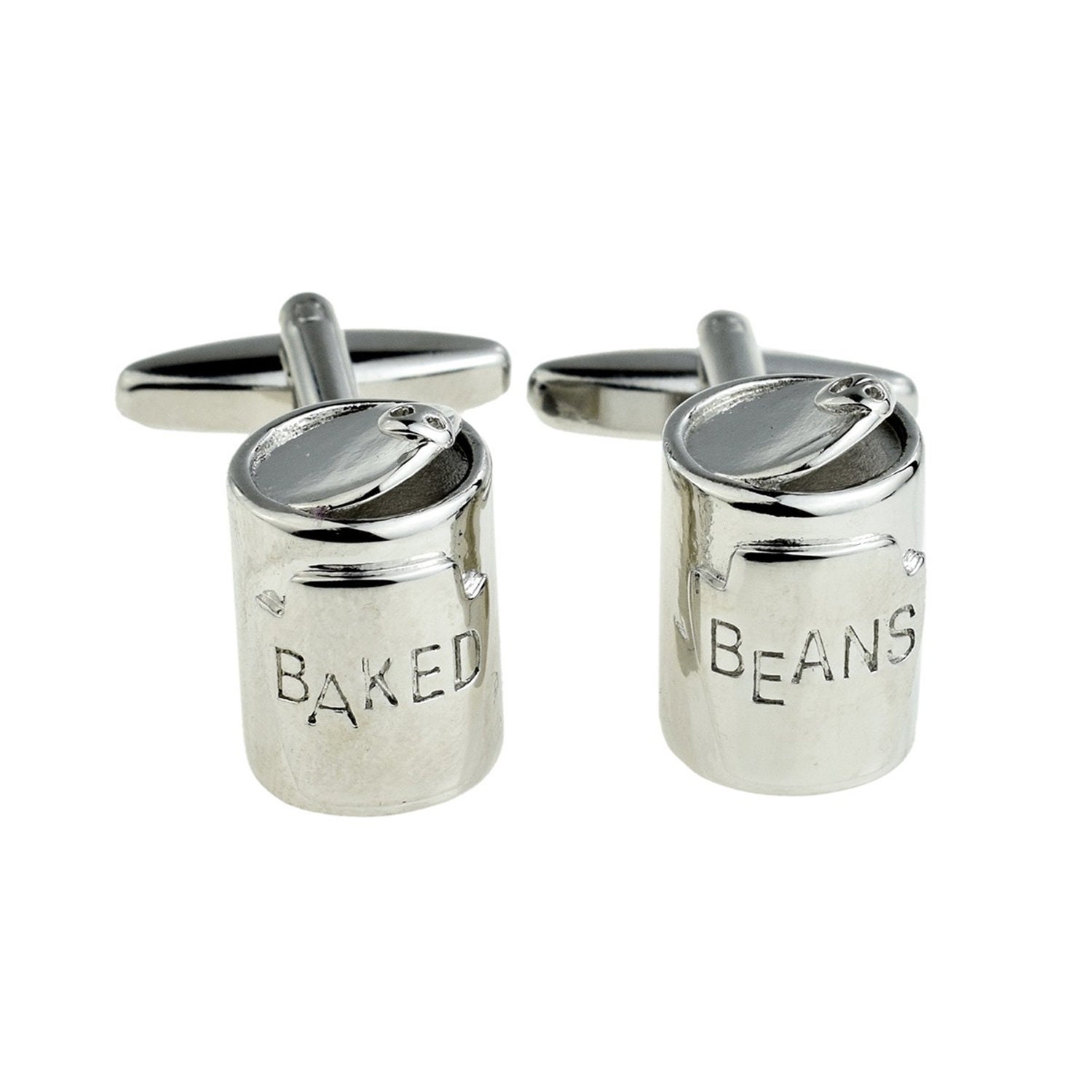 Baked Bean Blechdosen Manschettenknöpfe Ideal Zum 10-Jährigen Jubiläum Geschenk "Tin" in Personalisierter Manschettenknopfbox von PrestigeGiftware