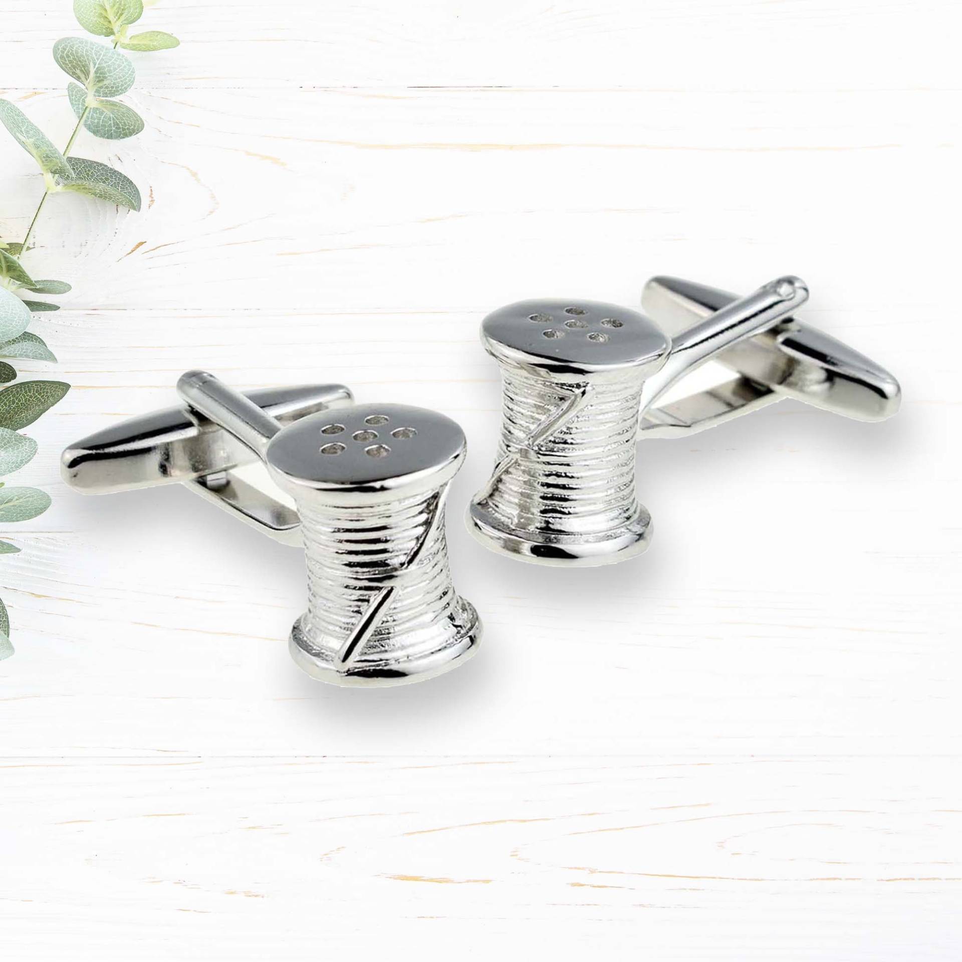 Cotton Reel Metall Manschettenknöpfe Ideal Zum 2 Jahre Jahrestag Geschenk "Cotton" , in Personalisierte Manschettenknopfbox ." von PrestigeGiftware