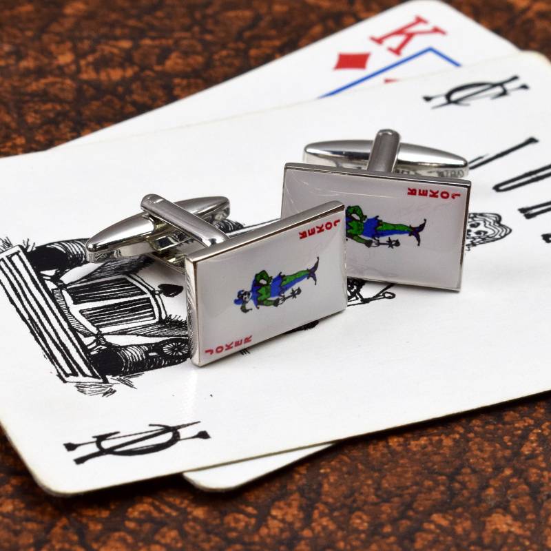 Joker Im Pack Design Manschettenknöpfe in Personalisierte Box von PrestigeGiftware