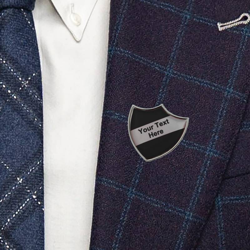 Personalisiert Mit Ihrem Eigenen Text Retro Schule Silber Anstecknadel Abzeichen von PrestigeGiftware