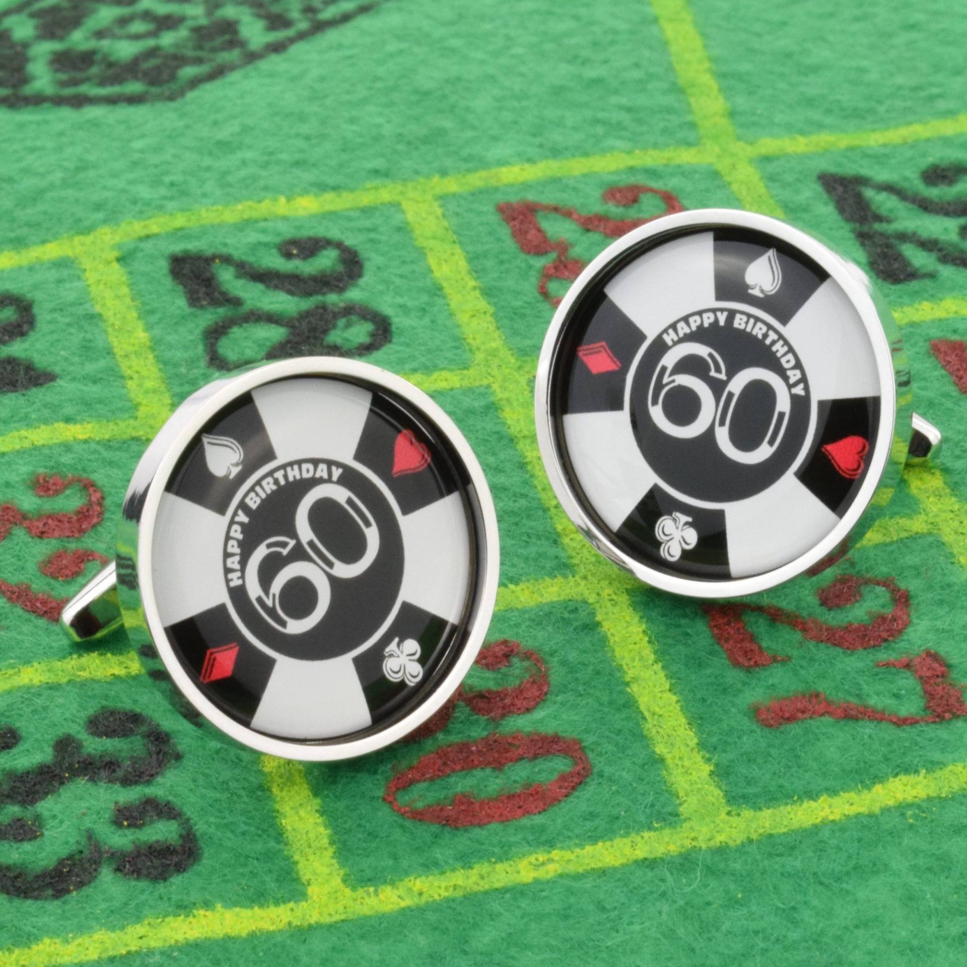 Personalisierter Alter Poker Chip 19, 5mm Manschettenknöpfe in Personalisierter von PrestigeGiftware