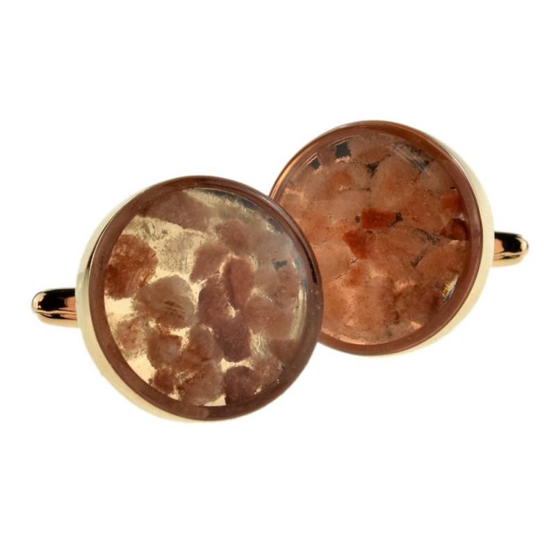 Verkapselt Himalaya Rosa Salz 8. Jahrestag Rose Gold Manschettenknöpfe in Personalisierte Box von PrestigeGiftware