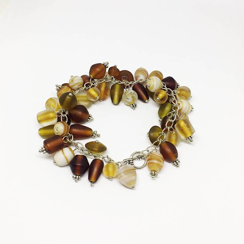 Braune Glas Perlen Armband von Prestobeads