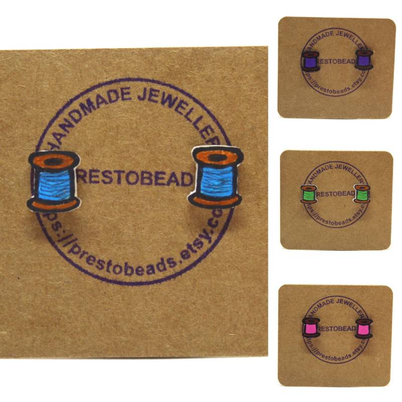 Garnspulen Ohrringe von Prestobeads