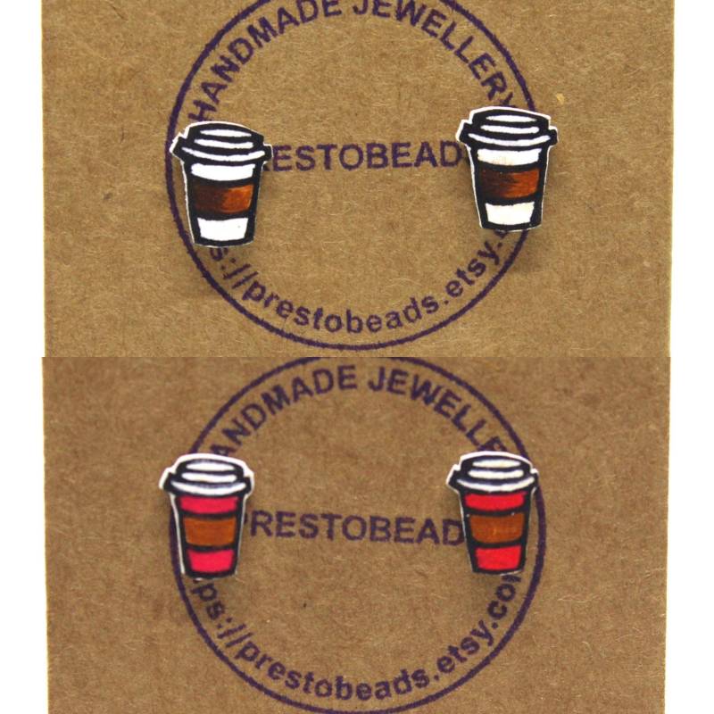 Kaffeetasse Ohrstecker von Prestobeads