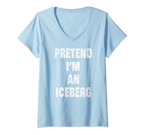 Damen Tu so, als wäre ich ein Eisberg — Idee für ein faules Halloween-Kostüm T-Shirt mit V-Ausschnitt Damen Tu so, als wäre ich ein Eisberg — Idee für ein faules Halloween-Kostüm T-Shirt mit V-Ausschnitt von Pretend I'm Easy Halloween Costumes