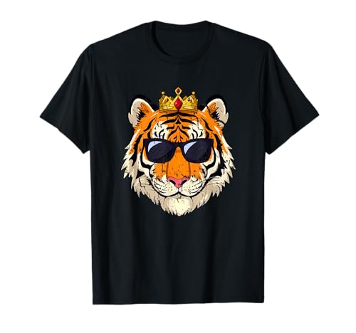 Tiger King Crown Sonnenbrille Pyjama Geburtstag Zoo Kostüm Kinder T-Shirt Tiger King Crown Sonnenbrille Pyjama Geburtstag Zoo Kostüm Kinder T-Shirt von Pretend Orange Tiger Funny Halloween Merchandise