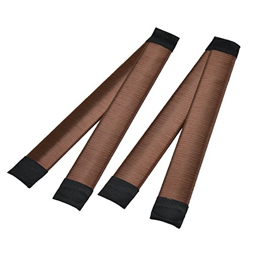 Pretop 2er Pack Mädchen Damen Hair Styling Tool Donut Hair Bun Maker [braun] French Twist Haar Brötchen Styling Braid Halter Werkzeug (Perfekt für lange und dicke Haare) von Pretop