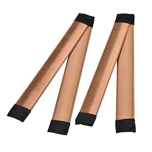 Pretop 2er Pack Mädchen Damen Hair Styling Tool Donut Hair Bun Maker [hellbraun] French Twist Haar Brötchen Styling Braid Halter Werkzeug (Perfekt für lange und dicke Haare) von Pretop