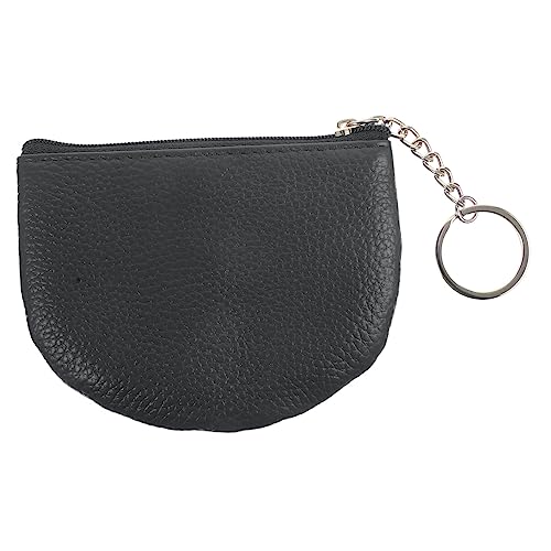 Prettiee Geldbörse für Damen, kleine Geldbörse mit Schlüsselanhänger, Geldbörse, Damen, Schlüsselanhänger, Schwarz, 12 x 9 cm von Prettiee