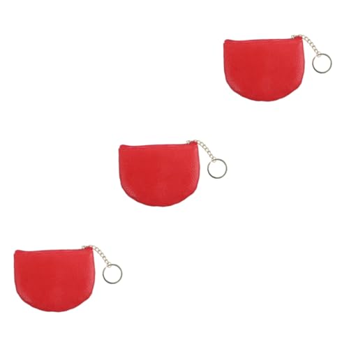 Prettiee Geldbörse für Damen, kleine Geldbörse mit Schlüsselanhänger, Geldbörse, Damen, Schlüsselanhänger (Redx3 Stück, 12 x 9 cm) von Prettiee