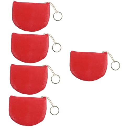 Prettiee Geldbörse für Damen, kleine Geldbörse mit Schlüsselanhänger, Geldbörse, Damen, Schlüsselanhänger (Redx5 Stück, 12 x 9 cm) von Prettiee