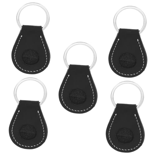 Prettiee Münzen-Schlüsselanhänger, Auto-Schlüsselanhänger, Schlüsselanhänger, Zugangskartenhalter (Schwarz, 5 Stück, 7 x 3,50 x 0,40 cm) von Prettiee