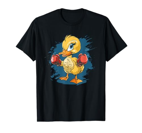 Pretty Duck with boxing Gloves - Boxsport-Fans T-Shirt mit Cartoon-Enten-Motiv für Erwachsene und Kinder - Schwarz, Klein von Pretty Duck with boxing Gloves