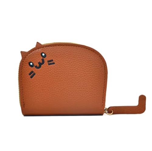 Süße Katze kleine Geldbörse für Frauen - Kleine Reißverschlusstasche mit Ohren, Kunstleder Mini Kartenhalter Geldbörse, Braun, Klassische Brieftasche Süße Katze kleine Geldbörse für Frauen - Kleine Reißverschlusstasche mit Ohren, Kunstleder Mini Kartenhalter Geldbörse, Braun, Klassische Brieftasche von Pretty Fancy Jewels