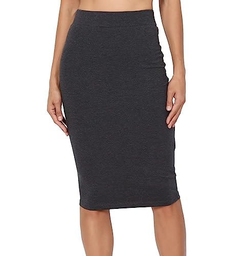 PrettyFashion Damen Midi Rock Stretch Figurbetont Business Bleistift Röcke von Pretty Fashion