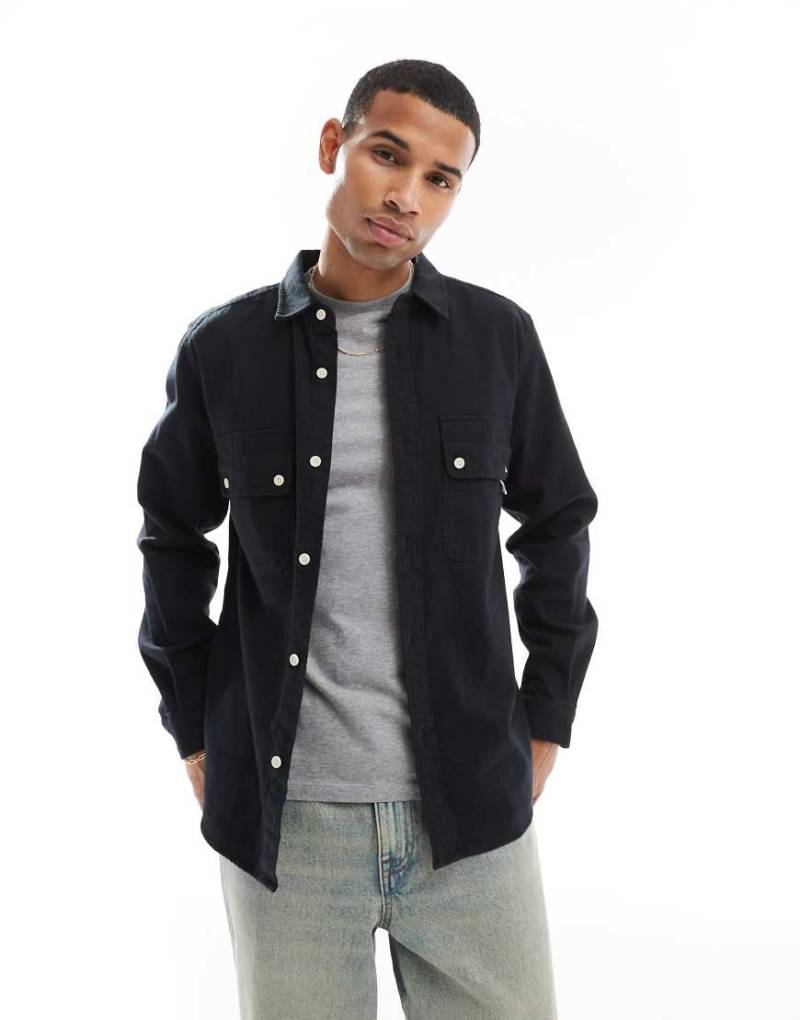 Pretty Green - Heathen - Texturiertes Hemd in Schwarz von Pretty Green
