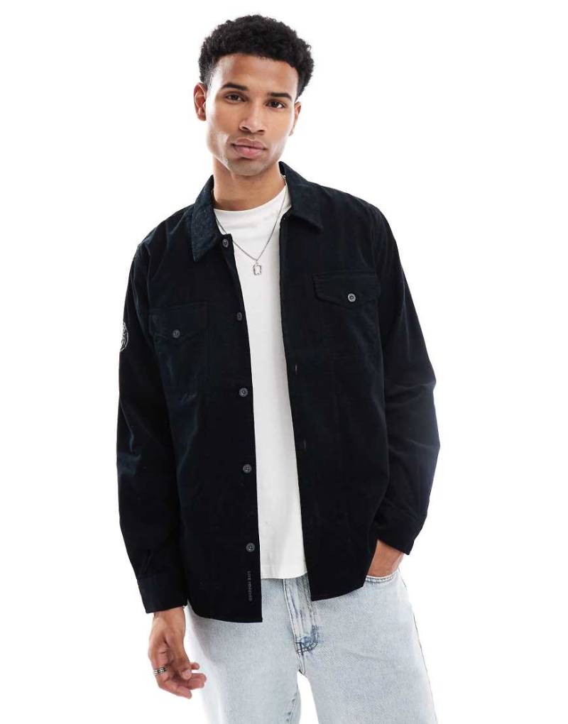 Pretty Green - Hemd aus Cord in Schwarz-Neutral von Pretty Green
