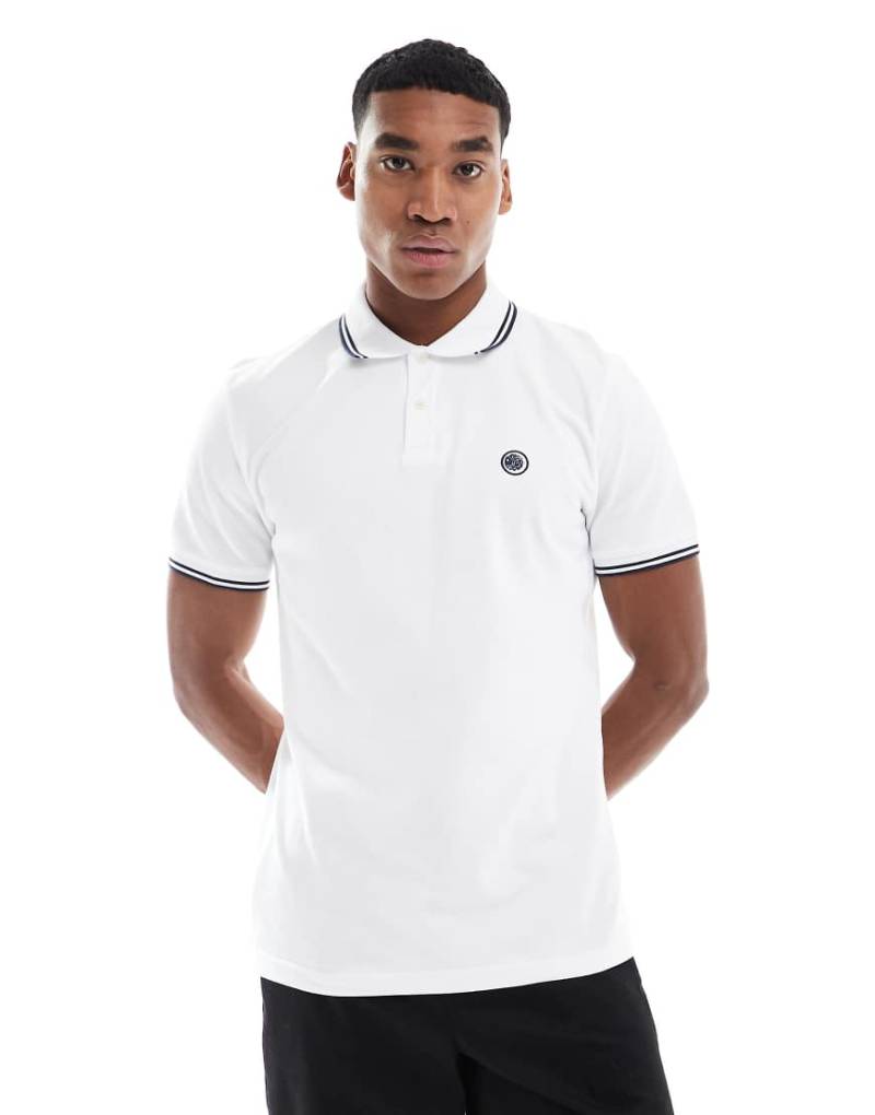 Pretty Green - Polohemd in Weiß mit Logo und Paspelierung von Pretty Green
