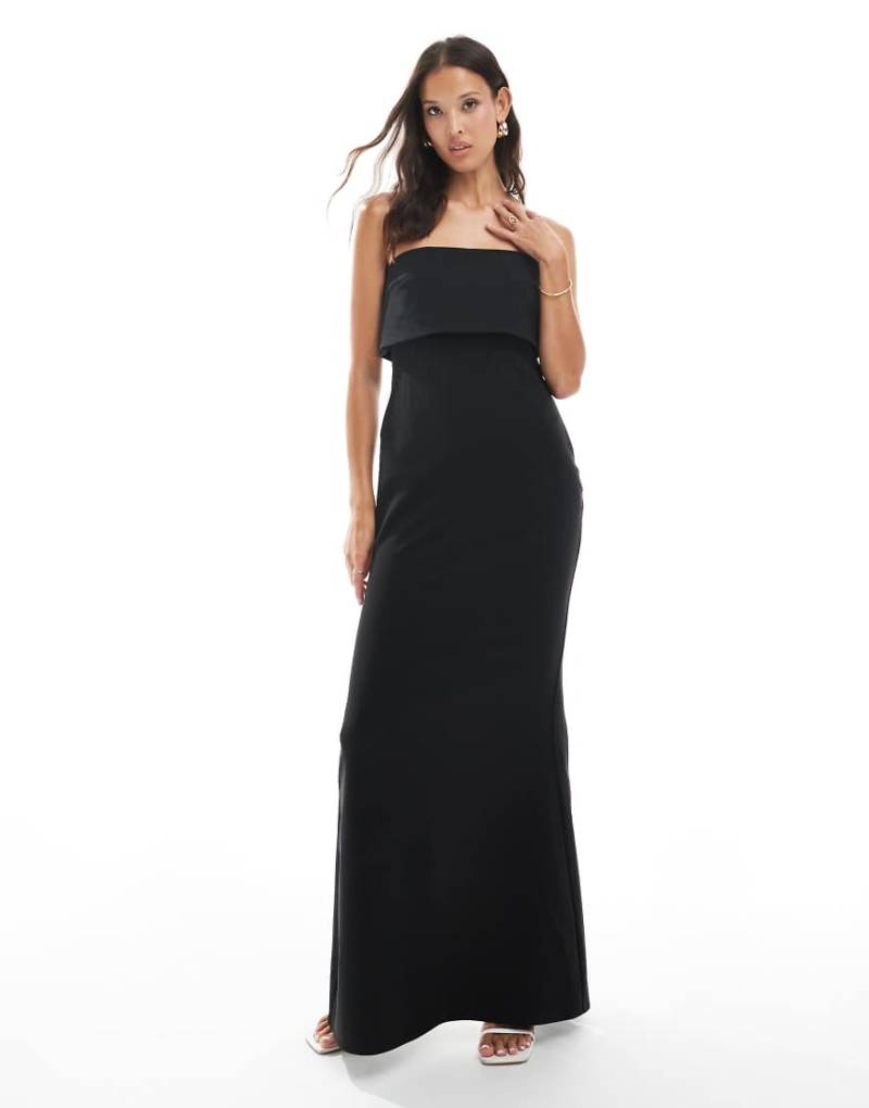 Pretty Lavish - Bridesmaid - Trägerloses Maxikleid in Schwarz aus Crepe von Pretty Lavish