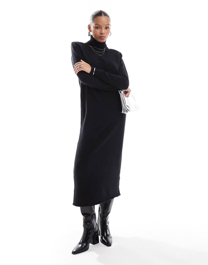 Pretty Lavish - Hochgeschlossenes Maxikleid aus Strick in Schwarz von Pretty Lavish