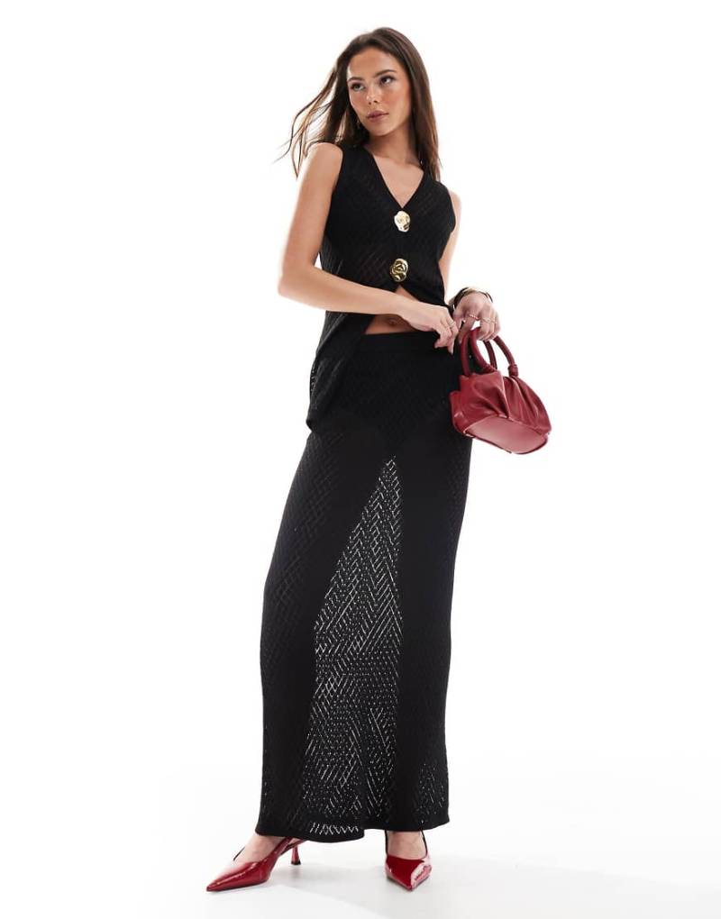 Pretty Lavish - Maxi-Strickrock in Schwarz, Kombiteil von Pretty Lavish