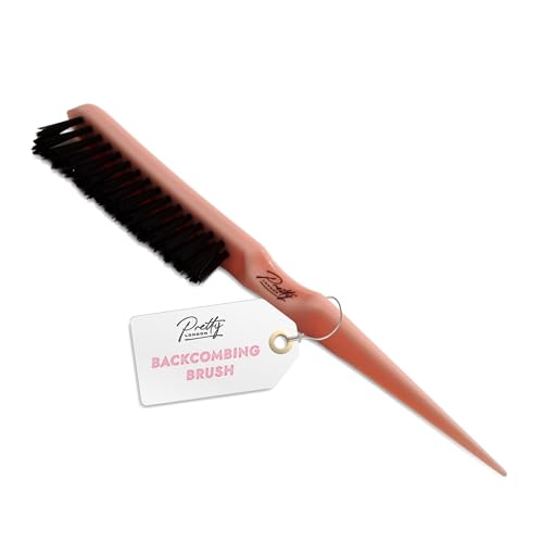 Pretty London Backcombing Haarbürste mit Schwanzkamm, dreireihige Teasing- und Slick-Back-Bürste zum Abteilen und Anheben der Wurzeln, glatte und glatte Frisuren für Frauen, 1 Packung Pretty London Backcombing Haarbürste mit Schwanzkamm, dreireihige Teasing- und Slick-Back-Bürste zum Abteilen und Anheben der Wurzeln, glatte und glatte Frisuren für Frauen, 1 Packung von Pretty London