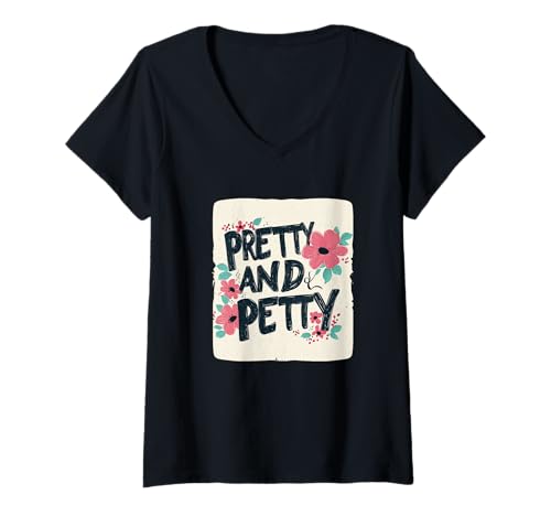 Damen Schönes hübsches und kleines Rede-Kostüm T-Shirt mit V-Ausschnitt von Pretty Outfit