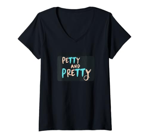 Damen Schönes kleines und hübsches Kostüm für Erwachsene und Kinder T-Shirt mit V-Ausschnitt von Pretty Outfit