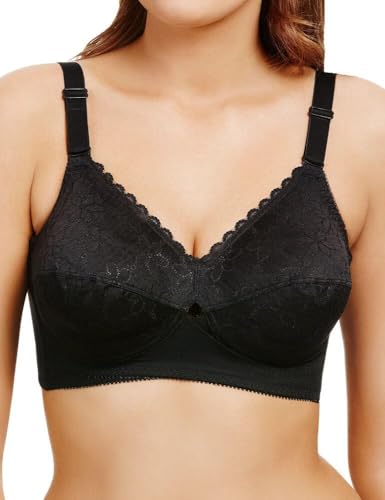 Berlei Damen Klassischer Vollschalen BH mit voller Abdeckung, Blickdicht, Schwarz (Schwarz), 95F von Pretty Polly