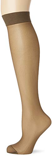 Pretty Polly Damen 15d Comfort Top Knee Highs 3pp Kniestrümpfe, 15 DEN, Schwarz (Blk Barely Black), One Size (Herstellergröße: OS) (3er Pack) von Pretty Polly