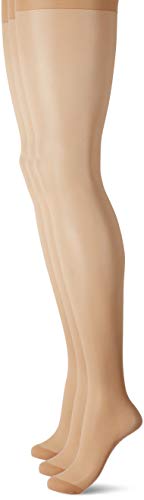 Pretty Polly Damen 15d Soft Shine Tights Strumpfhose, 15 DEN, Beige (Nude Nude), Large (Herstellergröße: ML) (3er Pack) von Pretty Polly