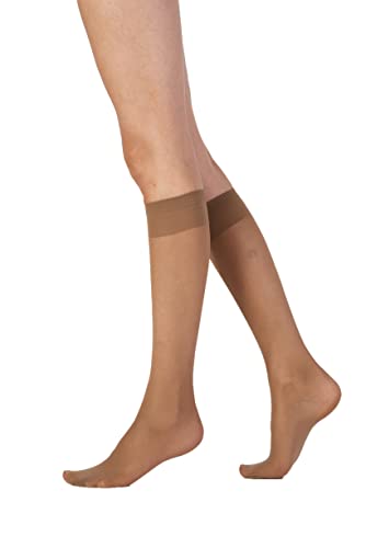 Pretty Polly Damen Medium Support Knee Highs 2pp Kniestrümpfe, 15 DEN, Beige (Nude Nude), One Size (Herstellergröße: OS) (3er Pack) von Pretty Polly