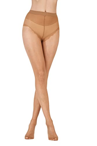 Pretty Polly Damen Nylons 10d Gloss Tights Strumpfhose, 10 DEN, Beige (Hlgt Highlight) , Large von Pretty Polly