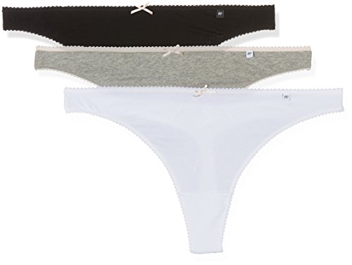 Pretty Polly Damen Taillenslip, Alice - 3Pp Thong, Gr. 38, Mehrfarbig (Black,White,Grey) von Pretty Polly