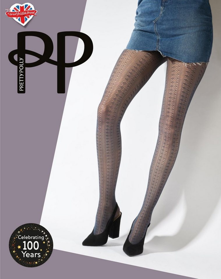 Pretty Polly Feinstrumpfhose Premium Fashion Delicate Pattern Tights 15 DEN (Strumpfhose 1 St. glatt) verführerisch sexy von Pretty Polly
