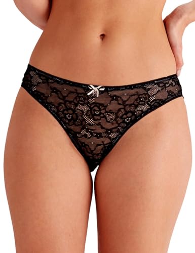 Pretty Polly Lola-Brasilian-Slip für Damen (1er-Pack), Schwarz, M von Pretty Polly